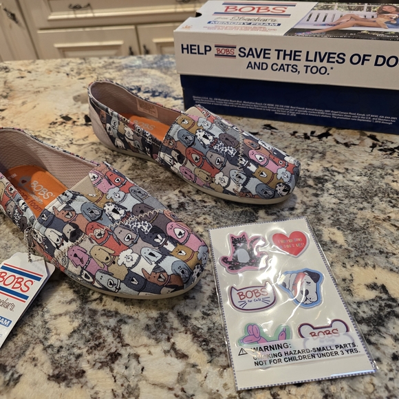 Skechers Kids' Dog Print Slip-On Shoes - Multi-Color - Picture 3 of 7